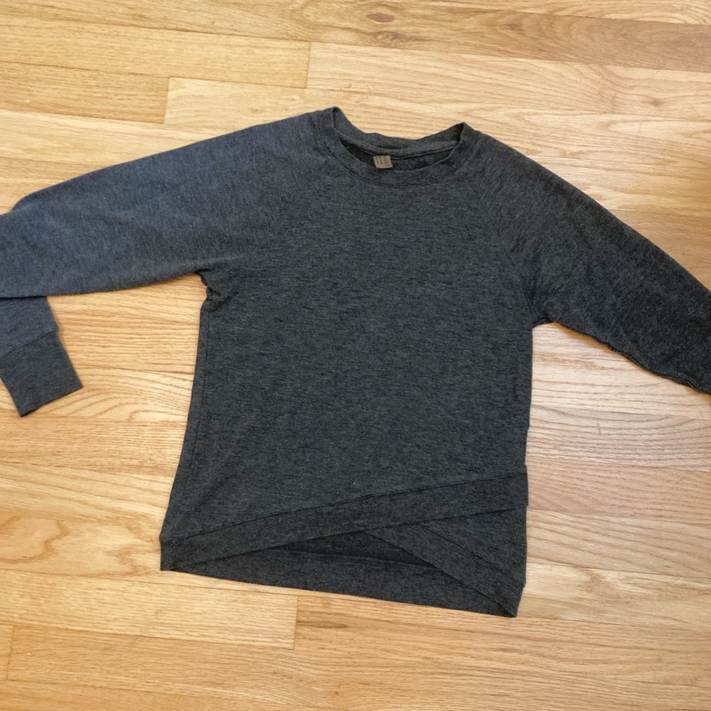 Danskin Heather Gray Active Knit Wrap Sweatshirt